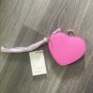 NWT A New Day Pink Heart Coin Pouch